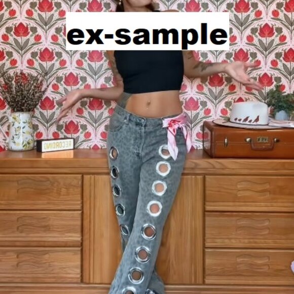 22W Plus Women's Denim Shorts w/ Cut Outs by Just my Size One of a Kind Custom - Picture 6 of 6